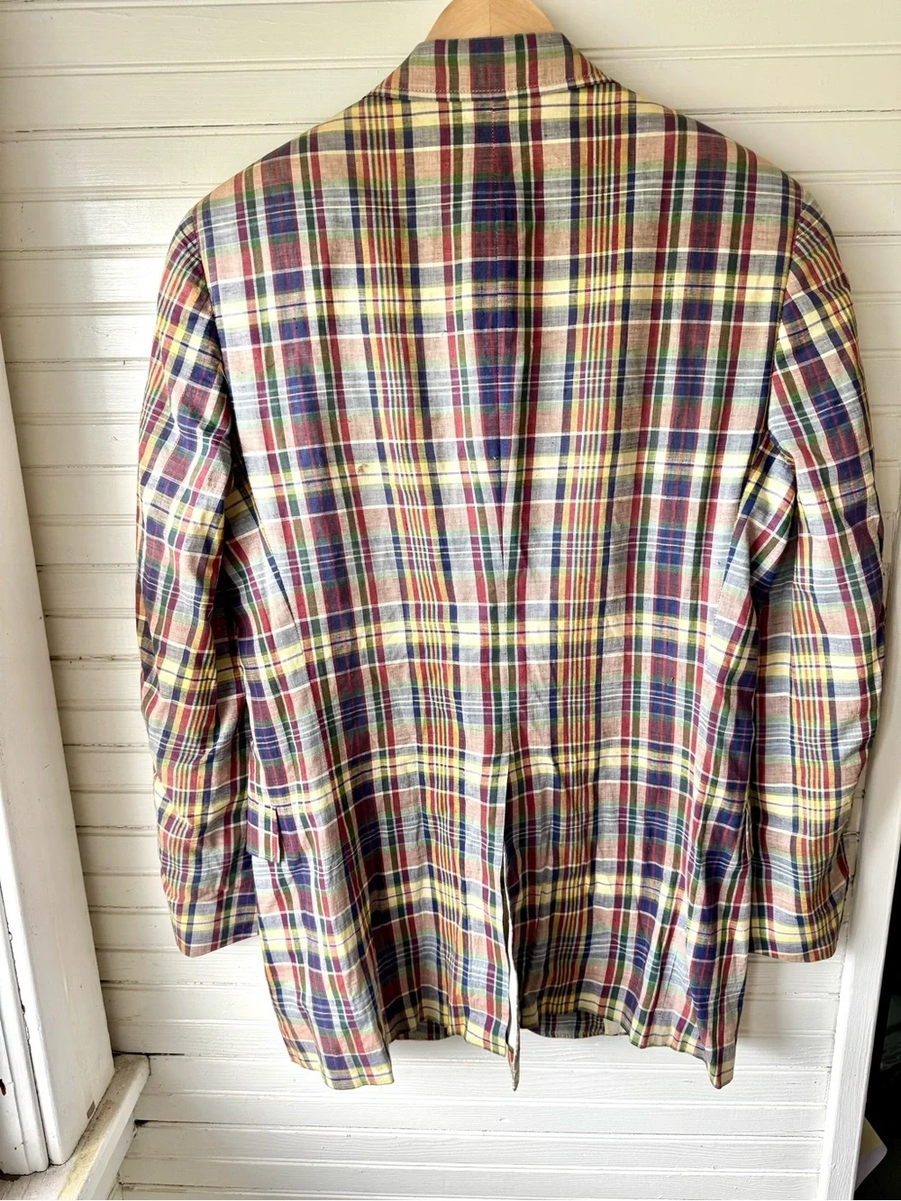 Vintage Austin Reed Multi-Color Plaid Sport Coat - Yellow, Blue, Red